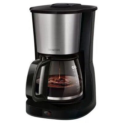 Sencor SCE 3050SS Coffee Maker, Ideal for Brewing 12 Cups of Coffee at Once, 1.25 Litre Water Tank, Glass Kettle, 1000watt, 215 х 205 х 325, 1,6kg