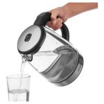 Sencor SWK 2090BK Electric Kettle, Volume 2.0L, 50-100 °C, Power Input: 2200 W, Central 360°,Glass, Black Line