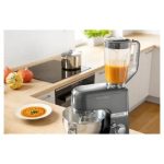 Sencor STM 7878BK Food processor, 4.5-litre stainless steel bowl, Extremely powerful 1,000W, 1.5-litre glass blending jug, 8 speed levels, Pulse funct