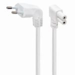 GMB Power cord (C7) with angled connectors, VDE approved, 2.5 m, white (PC-184L-VDE-2.5M-W)