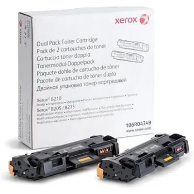 Xerox 106R04349 Toner Cartridge Dual Pack Black For B205, B215, B210 (3000 pages)