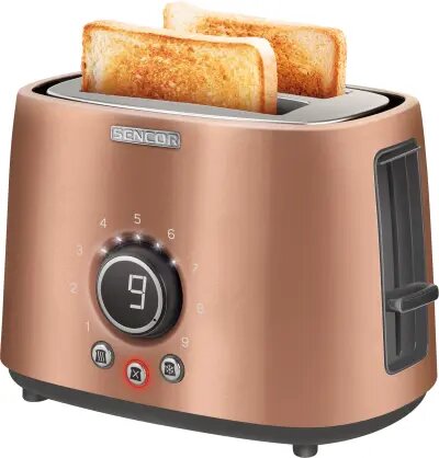 STS 6056GD  Toaster, 2 slots for making two slices (length 135 mm), Premium metallic design, 9 toasting intensity levels, Power input: 1,000W, 2