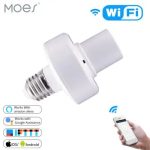 MOES WiFi Smart Light Bulb Adapter Lamp Holder Base AC 85-250V Timmer Remote E27 Lampholder