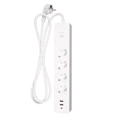Moes WPS-X-EU16M-2U1C-EN ჭკვიანი გადამგრძლებელი 4 სოკეტით, 2 USB და 1 Type-C პორტით Wi-Fi