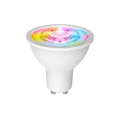 Moes ZB-TD5-RCW-GU10- MS ZigBee GU10 ტიპის ჭკვიანი LED ნათურა, დიმირებით, განათების ტემპერატურის რეგულირებით და RGB განათებით 5 ვატი 345 ლუმენი