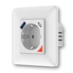 Moes WK-Y-EU-1U1C-WH-EN Wi-fi ჭკვიანი როზეტი სწრაფი დამტენი Type C და USB პორტით თეთრი