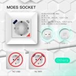 Moes WK-Y-EU-1U1C-WH-EN Wi-fi ჭკვიანი როზეტი სწრაფი დამტენი Type C და USB პორტით თეთრი