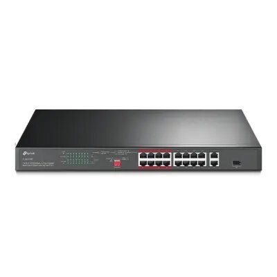100 Mbps + 2-Port Gigabit Rackmount Switch with 16-Port PoE+