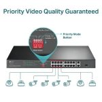 100 Mbps + 2-Port Gigabit Rackmount Switch with 16-Port PoE+