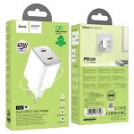 Hoco N42 Elogiado dual-port PD45W (2C) charger white