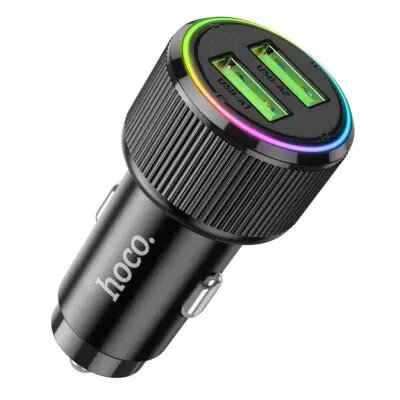 Hoco NZ14 Guerrero 36W USB dual-port car charger black