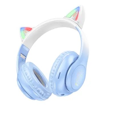 Hoco W42 Cat ears BT headphones crystal blue