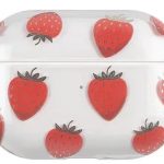 Pro 2 Hard PC Earbud Case Lacquered Fruit Flower Pattern Bluetooth Earphone Protective Cover- Strawberry