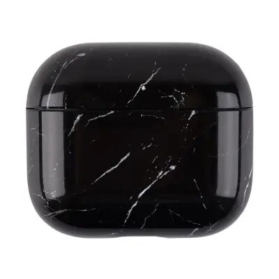 Pro 2 Anti-drop Hard PC Earbud Case Marble Pattern Bluetooth Earphone Protective Cover -Black