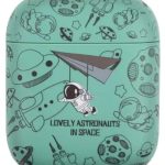 For Apple AirPods 2nd gen.TPU Earphone Charging Case Water Transfer Printing Protective Cover - Green Astronaut