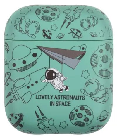 For Apple AirPods 2nd gen.TPU Earphone Charging Case Water Transfer Printing Protective Cover - Green Astronaut For Apple AirPods 2nd gen.TPU Earphone Charging Case Water Transfer Printing Protective Cover - Green Astronaut