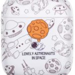 For Apple AirPods 2nd gen.TPU Earphone Charging Case Water Transfer Printing Protective Cover - White Astronaut