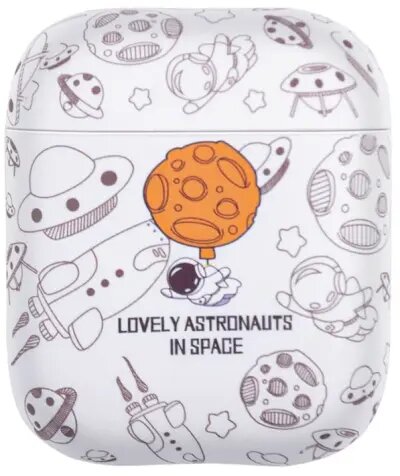 For Apple AirPods 2nd gen.TPU Earphone Charging Case Water Transfer Printing Protective Cover - White Astronaut For Apple AirPods 2nd gen.TPU Earphone Charging Case Water Transfer Printing Protective Cover - White Astronaut