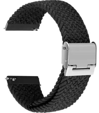 for Samsung Galaxy Watch 42mm Easy Adjustable Elastic Nylon Watch Band Replacement Watch Strap 20mm - Black