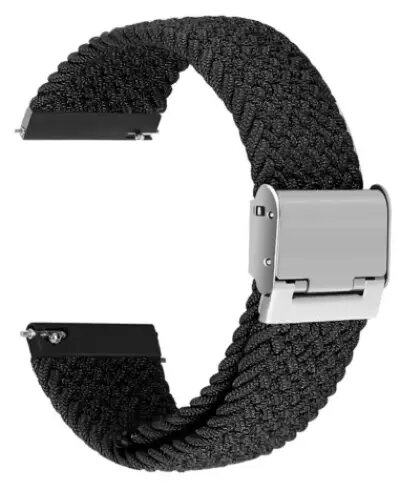 for Samsung Galaxy Watch 42mm Easy Adjustable Elastic Nylon Watch Band Replacement Watch Strap 20mm - Black