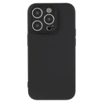 For iPhone 15 Pro Rubberized Candy Color Shell  Soft TPU + Fiber Lining Phone Case Phone Cover - Black