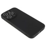 For iPhone 15 Pro Rubberized Candy Color Shell  Soft TPU + Fiber Lining Phone Case Phone Cover - Black