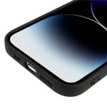 For iPhone 15 Pro Rubberized Candy Color Shell  Soft TPU + Fiber Lining Phone Case Phone Cover - Black