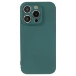 For iPhone 15 Pro Rubberized Candy Color Shell  Soft TPU + Fiber Lining Phone Case Phone Cover - Army Green