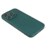 For iPhone 15 Pro Rubberized Candy Color Shell  Soft TPU + Fiber Lining Phone Case Phone Cover - Army Green