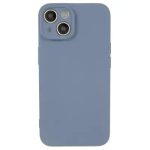 for iPhone 15 Fiber Lining Shell Candy Color Anti-drop TPU Phone Case Rubberized Phone Cover - Lavender Grey