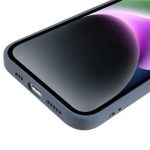 for iPhone 15 Fiber Lining Shell Candy Color Anti-drop TPU Phone Case Rubberized Phone Cover - Lavender Grey