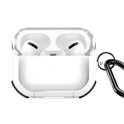 for Apple AirPods Pro (2nd gen) DUX DUCIS PECD Series Earphones Case Shockproof Protection Cover with Keychain - White
