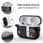 AirPods Pro 2 , Game Console Design Earbuds Anti-drop Cover with Ring Buckle - Grey