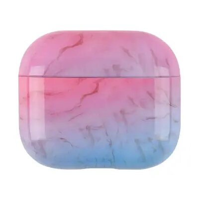 Pro 2 Anti-drop Hard PC Earbud Case Marble Pattern Bluetooth Earphone Protective Cover - Blue-Pink