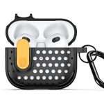 For Apple AirPods 3 DUX DUCIS PECM Series  Case TPU+PC Protective Cover with Keychain - Black+Yellow