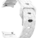 6 Football Pattern Silicone Watch Strap Band - White