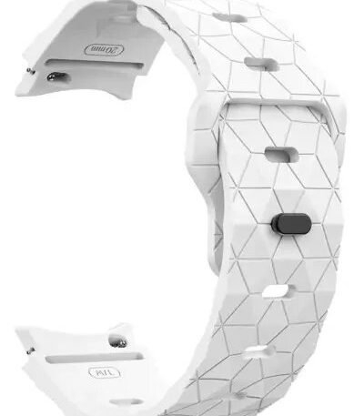 6 Football Pattern Silicone Watch Strap Band - White