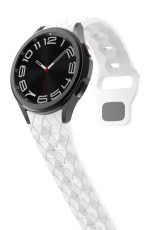 6 Football Pattern Silicone Watch Strap Band - White