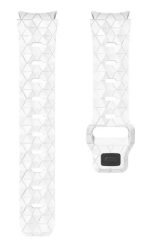 6 Football Pattern Silicone Watch Strap Band - White