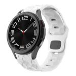 6 Football Pattern Silicone Watch Strap Band - White