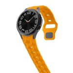 6 Football Pattern Silicone Watch Strap Band - Orange