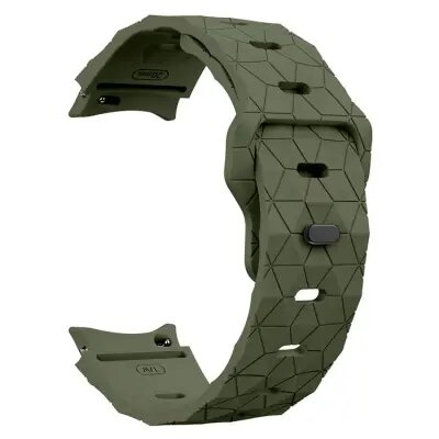 6 Football Pattern Silicone Watch Strap Band - Army Green