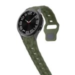 6 Football Pattern Silicone Watch Strap Band - Army Green
