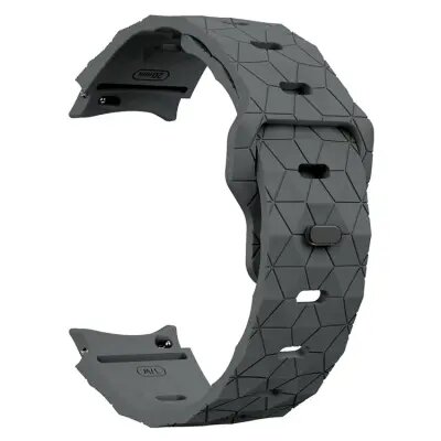 6 Football Pattern Silicone Watch Strap Band - Grey