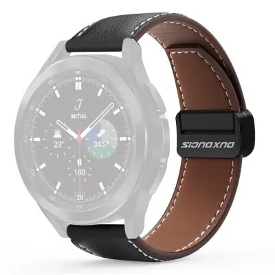 Huawei Watch GT3 Pro 43mm Genuine Cow Leather Strap 20mm Watch Band - Black