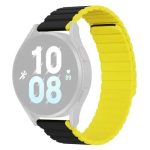 47mm Magnetic Watch Band 20mm Dual Color Silicone Strap - Black+Yel