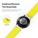 47mm Magnetic Watch Band 20mm Dual Color Silicone Strap - Black+Yel