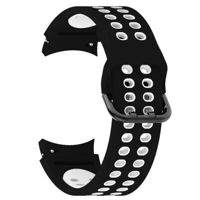 5 Pro 45mm Dual-Color Watch Band Replacement Watch Strap 20mm Silicone Watchband with Dual-Hole Buckle - Bl