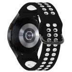 5 Pro 45mm Dual-Color Watch Band Replacement Watch Strap 20mm Silicone Watchband with Dual-Hole Buckle - Bl