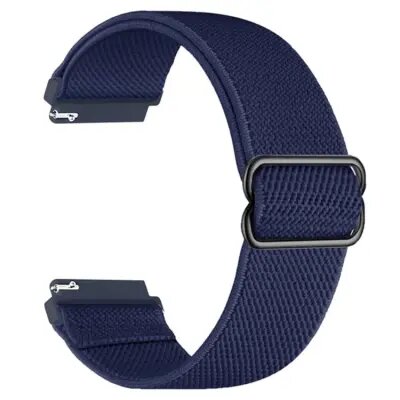 For Samsung Galaxy Watch6 Classic 47mm 43mm Watch Strap 20mm Adjustable Nylon Wrist Band - Dark Navy Blue